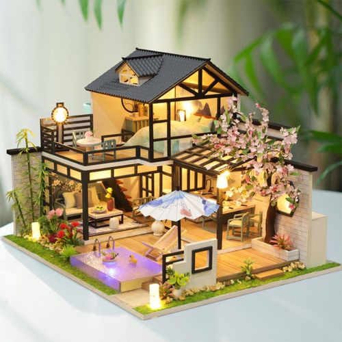 Generic Wood Dollhouse Miniature Furniture LED Light Kit Doll