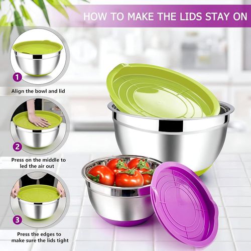 product_image_name-Generic-مجموعة خلط - مجموعة مطبخ جامبو من 5 قطع من الستانلس ستيل مع أغطية ملونة، مثالية لجميع احتياجات الطهي الخاصة بك وآمنة للغسيل في غسالة الأطباق لتنظيف سهل.-5