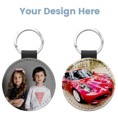 Generic 10 Pack Sublimation Blanks Keychain PU Leather Keychain