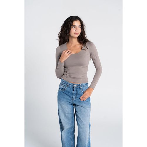 OUTDATED Cotton Wide Neck Long Sleeve - Cafe
