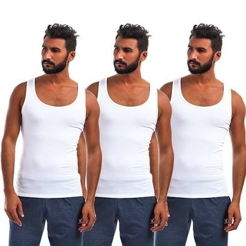 Buy Dice - Set Of (3) Sleeveless Solid Men T-shirt - 100% Cotton in Egypt