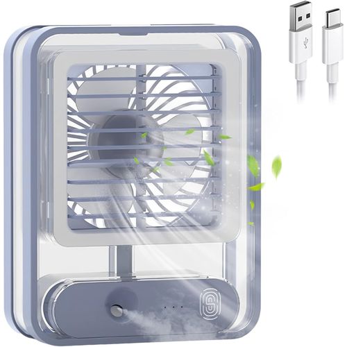 product_image_name-Generic-مروحة مع وظيفة الضباب ضوء LED وقابلة لإعادة الشحن  مع خزان ماء مروحة التبريد مروحة متعددة الوظائف-1