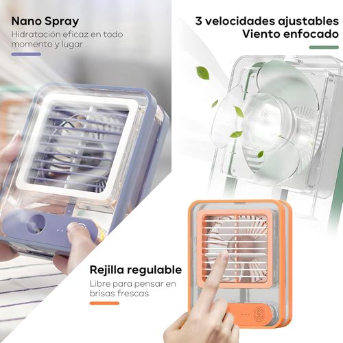 product_image_name-Generic-مروحة مع وظيفة الضباب ضوء LED وقابلة لإعادة الشحن  مع خزان ماء مروحة التبريد مروحة متعددة الوظائف-6