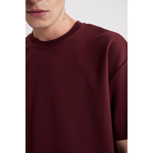 product_image_name-Defacto-Man Crew Neck Oversize Fit Short Sleeve T-Shirt - Bordeaux-2