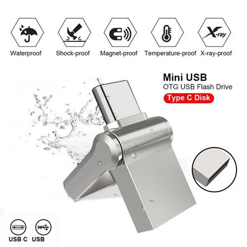 Buy OTG Usb Flash Drive 256GB USB2.0 3.0 Type-c -Silver in Egypt