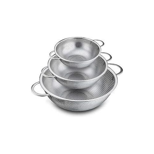 product_image_name-Gifts Of Faith-P&P CHEF Fine Hole Strainer Set of 3, 1/3/5 Quart, Stainless Steel Fruit Rinser Drainer, Heavy Duty, Dishwasher Safe-1
