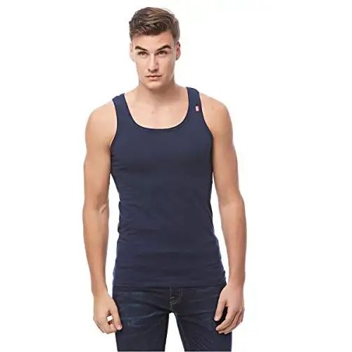 product_image_name-Cottonil-تي شيرت قطني بدون أكمام من كوتونييل - لون أزرق داكن-1