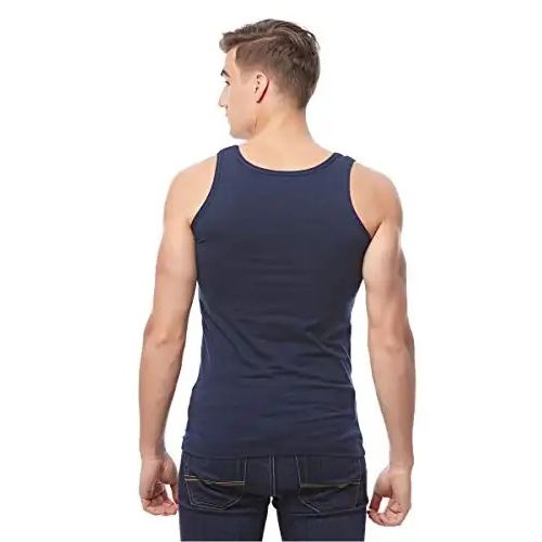 product_image_name-Cottonil-تي شيرت قطني بدون أكمام من كوتونييل - لون أزرق داكن-2