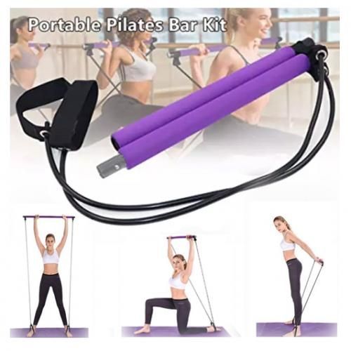 اشتري VTC Portable Gym Pilates Bar With Resistance Band Adjustable Exercise في مصر