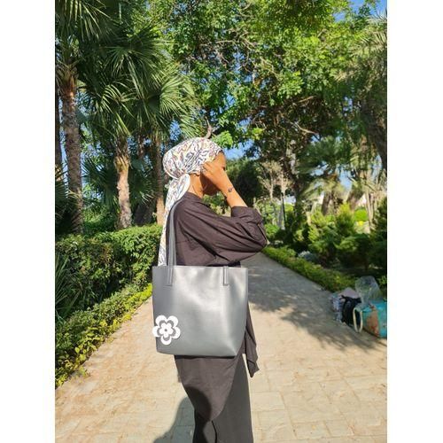 product_image_name-Generic-Women Leather Shoulder Bag Flower - Gray-1