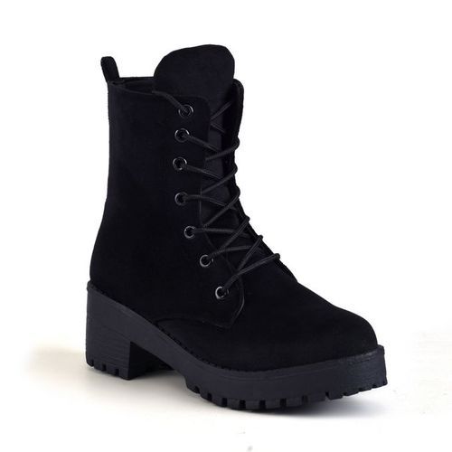 Buy Ankle Boots Suede Handle  - Black in Egypt