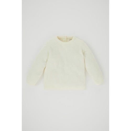product_image_name-Defacto-Baby Girl Bike Neck Regular Fit Pullover - Ecru-1