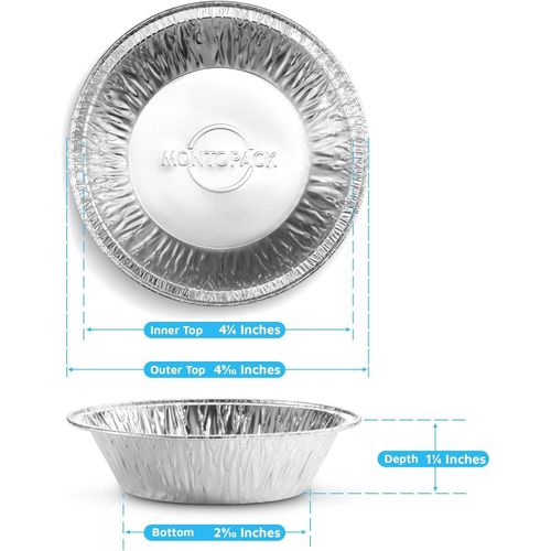product_image_name-Generic-قوالب فطائر/تارت 5" من رقائق الألومنيوم ذات الاستخدام الواحد (عبوة من 100) - قالب كيك دائري 5 بوصات لخبز الفطائر الصغيرة الشخصية، الكعك المنزلي والفطائر - رقائق الألومنيوم آمنة للاستخدام في الفرن، سهلة التكديس والتخزين للتجميد وإعادة التسخين-6