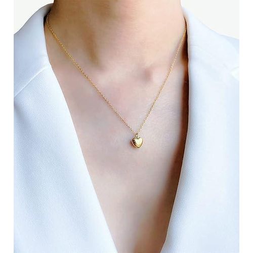 product_image_name-Fayrouz Jewelry-Turquoise Jewelry Women's Heart Pendant Necklace, 18K Gold Plated, Stainless Steel, Perfect as a Gift for Christmas, Festivals, Weddings, and Anniversary for Mother, Wife, or Lover, Without Gemstones-5