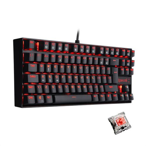 product_image_name-Redragon-K552 KUMARA لوحة مفاتيح ميكانيكية للألعاب - مفاتيح حمراء - LED أحمر - هيكل معدني ABS -1