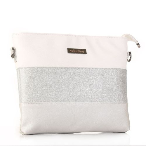 Buy Silvio Torre Shiny Multi Colored Leather Crossbody Bag - White in Egypt