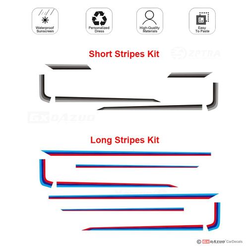 Performance Tricolor Stripes Car Door Waist Lines Sticker For Bmw