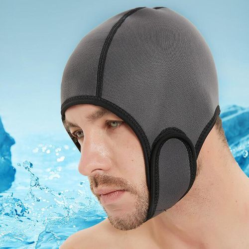 2mm Neoprene Diving Hood Thermal Wetsuit Hood Cap Swim Cap with Chin Straps