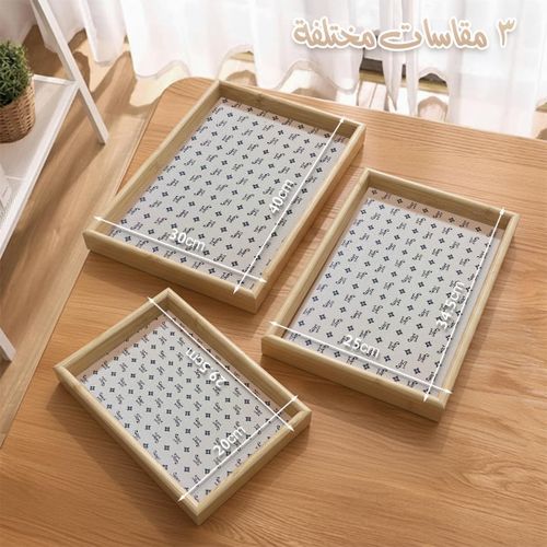 product_image_name-Generic-صواني تقديم مستطيلة من البامبو بقاعدة جلدية للشاي والقهوة والوجبات الخفيفة والإفطار، خفيفة الوزن ومتينة للمنزل والمطبخ وغرفة المعيشة والمناسبات، 3 قطع، بيج-2