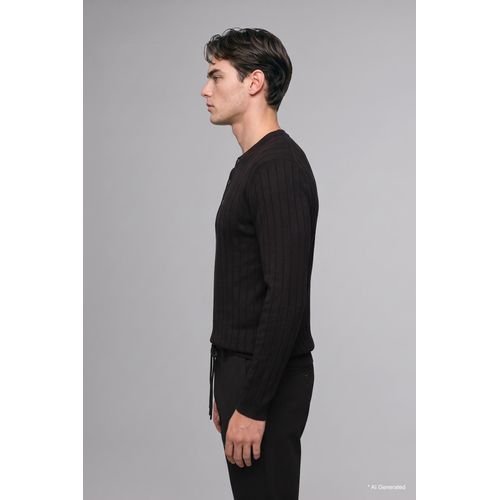 Defacto Standard Fit Button-Front Basic Knit Pullover - image 4