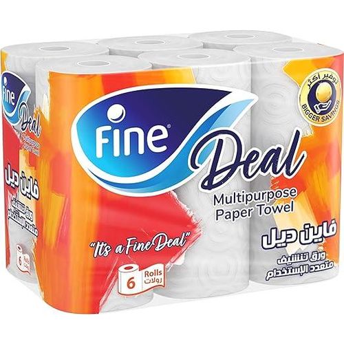 product_image_name-Fine-ورق مناديل المطبخ 2 طبقة من فاين ديل - 6 رول-1