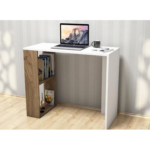 product_image_name-Generic-Studying Desk in White, Compact Computer Desk for SmalLSpaces, L90 x W40 cm Work from Home Table, Minimalist Writing Desk for Bedroom or Office, Sleek Design-2