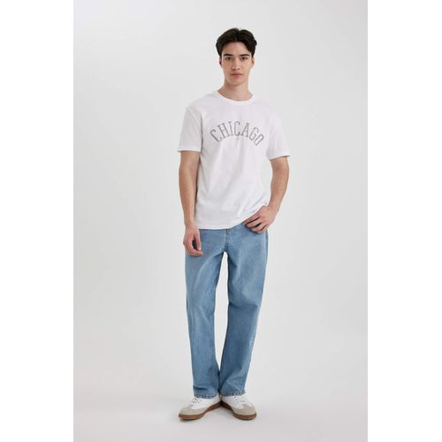 product_image_name-Defacto-تي شيرت دي فاكتو بقصة عادية وأكمام قصيرة مزخرف - أبيض-4