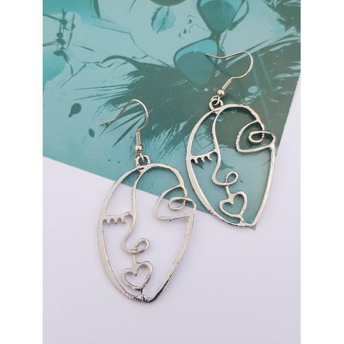 product_image_name-Generic-حلق فضي طويل ستايل بوهيمي شكل بروفايل وجه-1