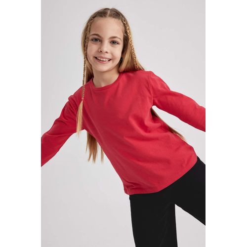 Buy Defacto Girl Children's Day Regular Fit Crew Neck Long Sleeved T-Shirt in Egypt