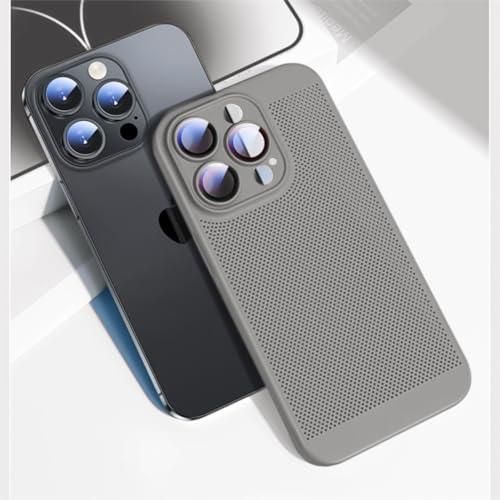 product_image_name-Generic-جراب تين تك لهاتف iPhone 14 Pro Max مقاس 6.7 بوصة، جراب لتبديد الحرارة مع واقي عدسة كاميرا مدمج، تصميم نحيف، تهوية جيدة، تبريد، مقاوم لبصمات الأصابع، جراب خلفي صلب من البولي كربونات مقاوم للصدمات - رمادي تيتانيوم-2