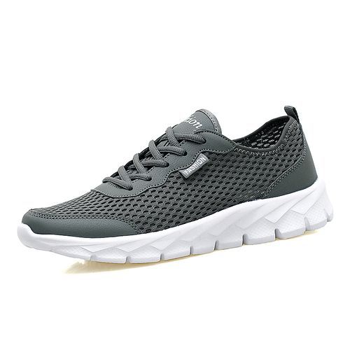 Buy Fashion Big Size Mens LightWeight Running Sneakers-Grey in Egypt