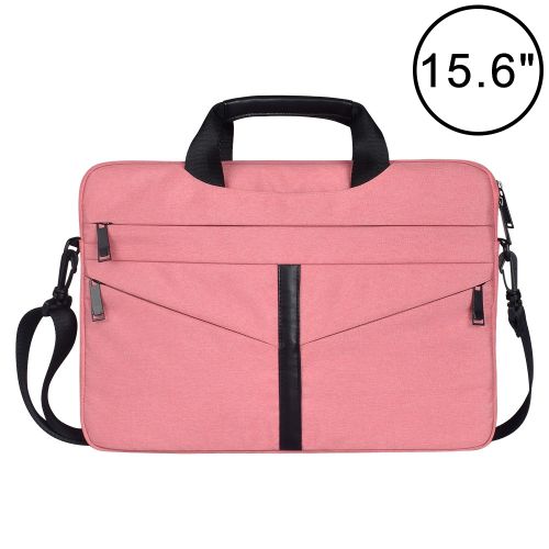 Buy 15.6 Inch Breathable Wear-resistant Fashion Business Shoulder Handheld Zipper Laptop Bag With Shoulder Strap (Pink) in Egypt