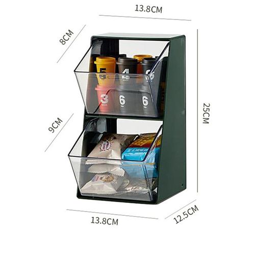 QILICHZ Tea Bag Organizer 2 Tier Wood Tea Bags Holder Wall Mounted Tea  Organizer 6 Compartment White - Walmart.com