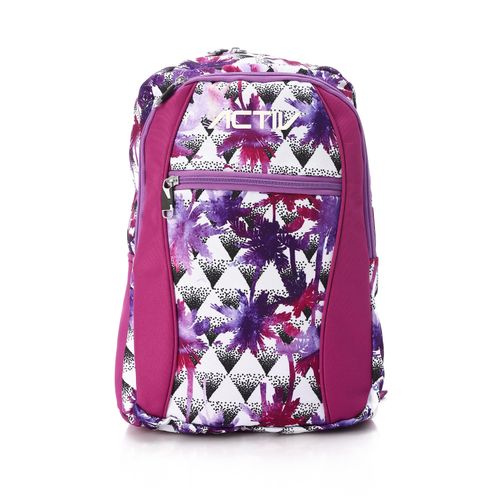 Activ Self Pattern Girls School Backpack - Pink & White