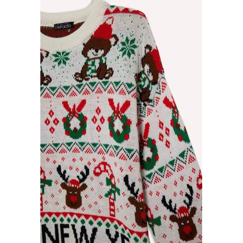 product_image_name-Defacto-سترة برقبة دائريه بتصميم عيد الميلاد وملائمة عادية-2