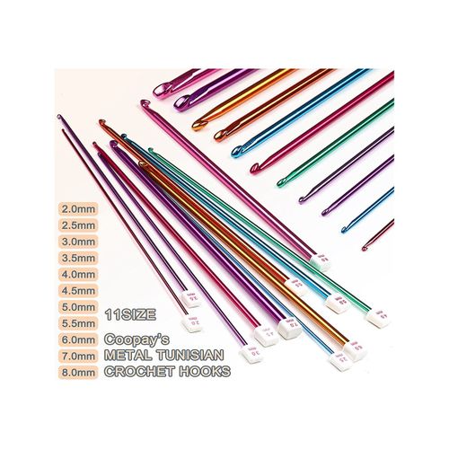 Tunisian Crochet Hooks Set,11 Packs Tunisian Crochet Hook