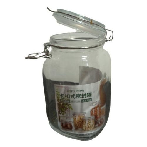 product_image_name-Generic-Glass Food Jar With clamp Air Tight Glass Lid 3000 Ml  -1