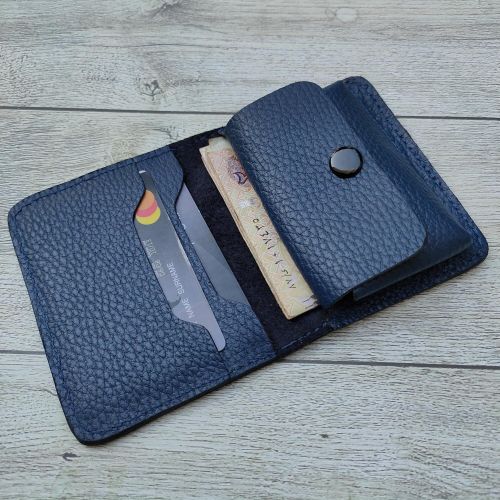 Buy Dr.key Genuine Leather Bi-fold Wallet With A Coin Pocket -3007- Gr- Blue in Egypt