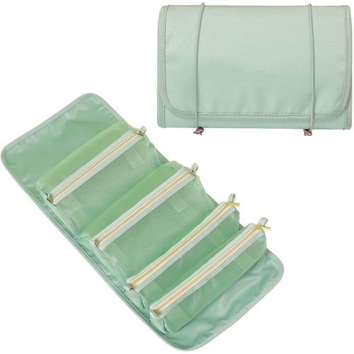 product_image_name-Generic-حقيبة مكياج قابلة للطي للنساء، حقيبة أدوات تجميل قابلة للطي للسفر مع 4 أقسام، منظم مستحضرات تجميل قابل للإزالة (مارون)-1