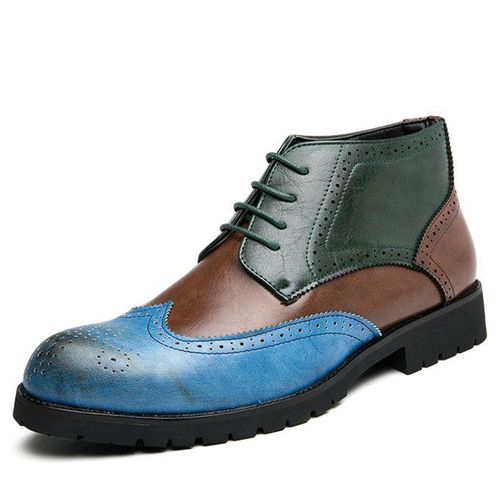 Generic Flangesio Luxury Chelsea Boots Men Shoes Top Quality Italian Handmade Male Brogue Leather Ankle Boots Blue Best Price Online Jumia Egypt