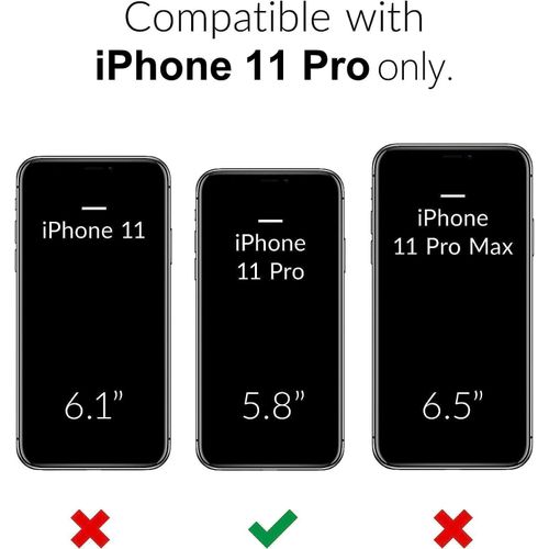 product_image_name-Generic-جراب شفاف رفيع ونحيف لموبايل آيفون 11 برو حريمي، جراب صلب هجين شفاف من البلاستيك وممتص صدمات مطاط سيليكون ناعم، جراب واقي خفيف الوزن من الاكريليك لا يصفر، أسود-2