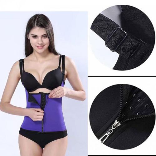 Generic Super Stretch Waist Cinchers Pregnancy Waist Belly Slimming Zipper  Waist Trainer Hot Body Shaper Tummy Waist Cincher Tank Corrective Band  Bodysuit Women-XXXL Purple @ Best Price Online