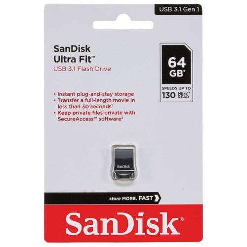 اشتري Sandisk 64GB Ultra Fit USB 3.1 Type-A Flash Drive في مصر