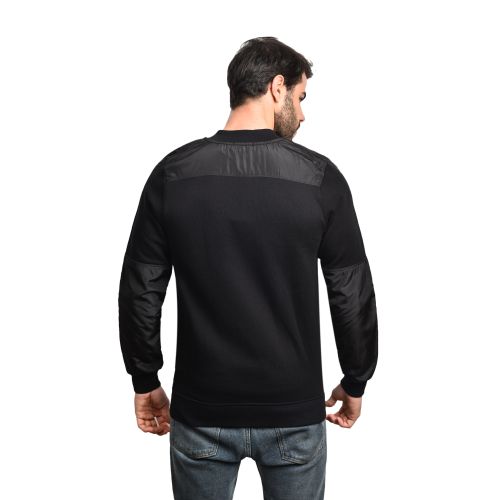 Town Team Casual Plain Zip Up Sweat shirt - Black