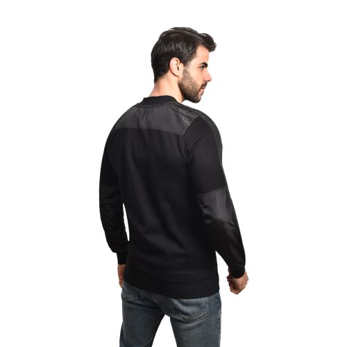 Town Team Casual Plain Zip Up Sweat shirt - Black