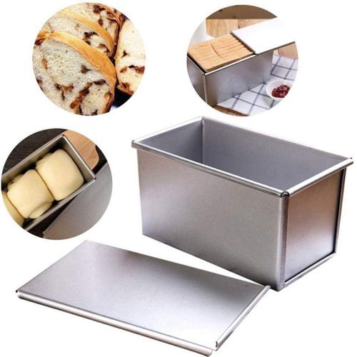 Aluminum Alloy Toast Box Bread Loaf Pan Baking Mold With Lid Non-stick Metal  Mold -6x6x6cm