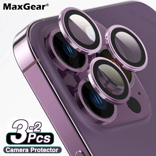 For iPhone 13 14 Pro Max,Plus Metal Ring Tempered Glass Camera