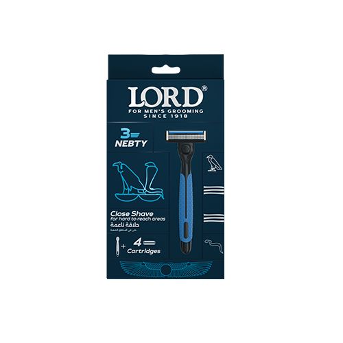product_image_name-Lord-ماكينة حلاقة لورد نبتي 3 شفرات (مقبض + 4 شفرات ثلاثية)-1