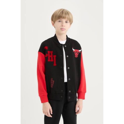product_image_name-Defacto-Boy Crew Neck Regular Fit-Nba Cardigan - Black-3