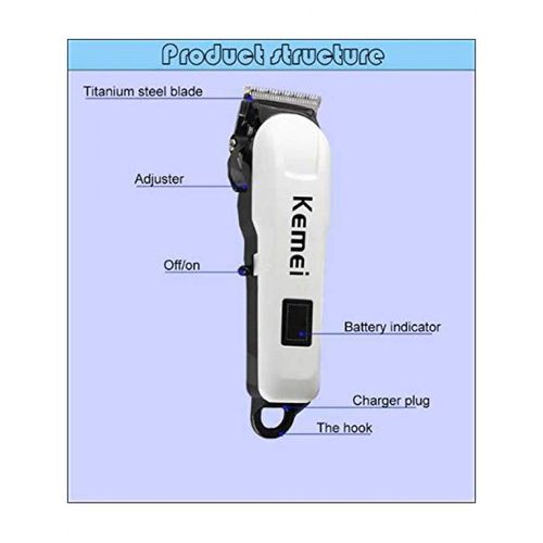 Kemei KM-2578 Rechargeable Cordless Hair Trimmer with Digital Display